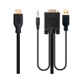 Cable adaptador VGA a HDMI M/H + Audio + Usb / 1.8m / Negro / Nanocable 10.15.4612