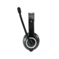 ÷ Headset usb equip life microfono flexible control de volumen color negro / blanco promo