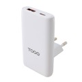 Cargador de red Usb + Type-C / GaN 65W / PD+ QC / Blanco / TQWC-GANSL65W1A1C / Tooq