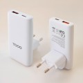 Cargador de red Usb + Type-C / GaN 65W / PD+ QC / Blanco / TQWC-GANSL65W1A1C / Tooq