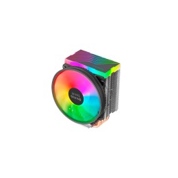 Ventilador CPU Mars Gaming MCPU44 Negro / Iluminacion dual ARGB / 4 heatpipes / Fan PWM 110mm / TDP 160w