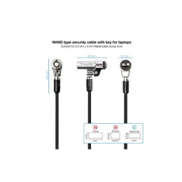 ÷ Cable de seguridad portatiles /monitores/televisores tooq tqclkc0045-g sistema nano con llave