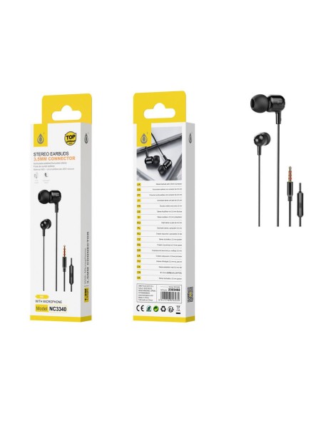 Auriculares con Microfono intrauditivos Sani NC3340 / Negro / One+ / 2303402