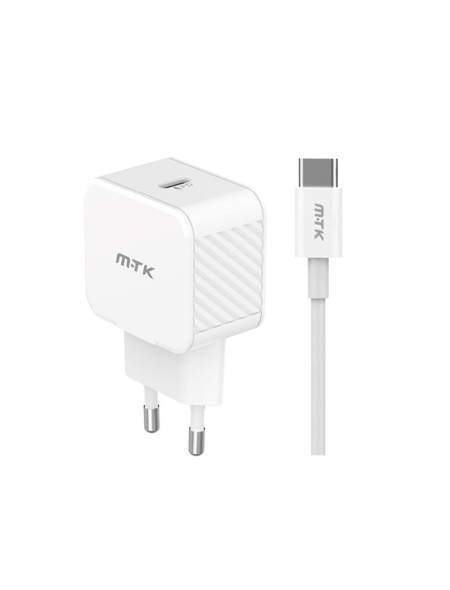 Cargador de red Type-C + Cable Type-C / 35W PD / 3.4a / Blanco / TA0336 / MTK