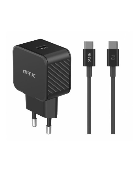 Cargador de red Type-C + Cable Type-C / 35W PD / 3.4a / Negro / TA0336 / MTK