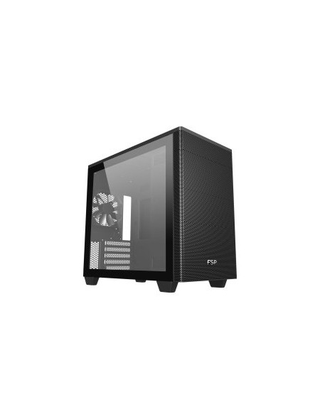 ÷ Caja micro atx fsp cst360 frontal rejilla disipador max 165mm gpu max 370mm negro