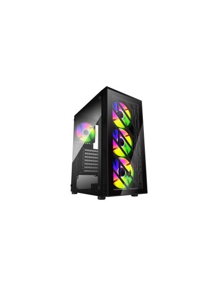 ÷ Caja atx fsp cmt192 cristal templado 4 ventiladores rgb fijo disipador max 160mm gpu max 285mm negro
