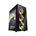 ÷ Caja atx fsp cmt192 cristal templado 4 ventiladores rgb fijo disipador max 160mm gpu max 285mm negro