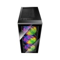 ÷ Caja atx fsp cmt192 cristal templado 4 ventiladores rgb fijo disipador max 160mm gpu max 285mm negro