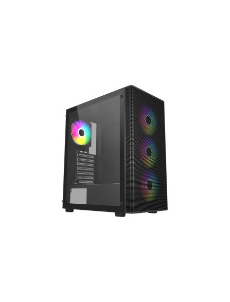 ÷ Caja atx fsp m220 cristal templado frontal mesh 4xargb disipador max 165mm gpu max 340mm negro