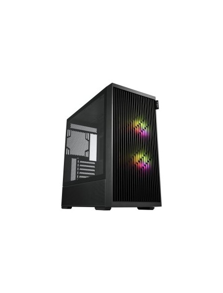 ÷ Caja atx fsp m330 cristal templado frontal mesh 4 ventiladores disipador max 185mm gpu max 400mm neg