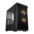 ÷ Caja atx fsp m330 cristal templado frontal mesh 4 ventiladores disipador max 185mm gpu max 400mm neg