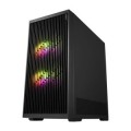 ÷ Caja atx fsp m330 cristal templado frontal mesh 4 ventiladores disipador max 185mm gpu max 400mm neg