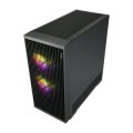 ÷ Caja atx fsp m330 cristal templado frontal mesh 4 ventiladores disipador max 185mm gpu max 400mm neg