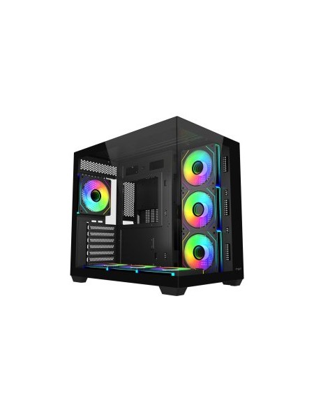 ÷ Caja atx fsp m341 cristal templado dual chamber 7xargb disipador max 160mm gpu max 410mm negro