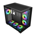 ÷ Caja atx fsp m341 cristal templado dual chamber 7xargb disipador max 160mm gpu max 410mm negro