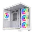 ÷ Caja atx fsp m341 cristal templado dual chamber 7xargb disipador max 160mm gpu max 410mm blanco
