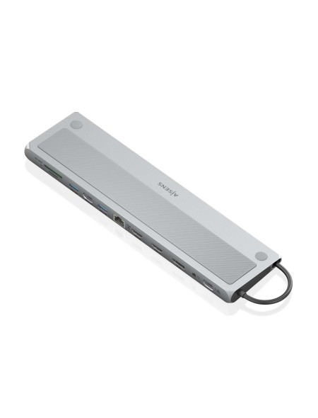 ÷ Aisens - usb-c dock 12 en 1, usb-c a 2xhdmi, 1xdisplayport, 1xrj45, 3xusb-a, 1xusb-c, 1xusb-c pd, 1xsd, 1xmicro sd, 1xaudio, gris, 30cm