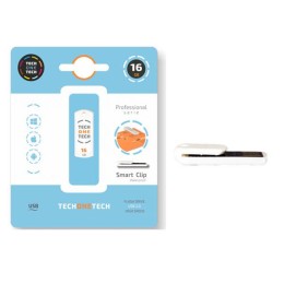 Pendrive Nano Tech One Tech Pro Smart Clip USB 2.0 / 16Gb / Impermeable / Blanco / TEC3004-16