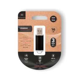 Pendrive Tech One Tech USB 2.0 Basic / 16Gb / Negro / TEC3006-16