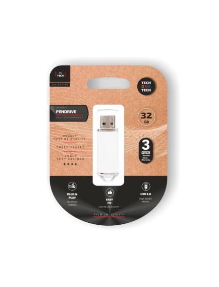 Pendrive Tech One Tech USB 2.0 Basic / 32Gb / Blanco / TEC3007-32