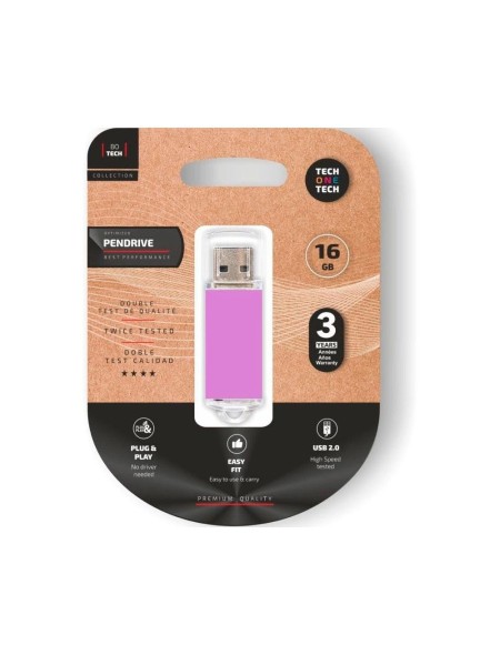 Pendrive Tech One Tech USB 2.0 Basic / 16Gb / Purpura Claro / TEC3009-16