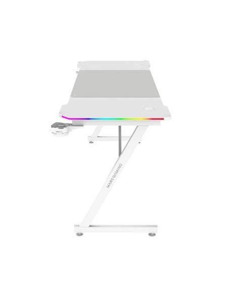 ÷ Mesa mars gaming mgdx160rgbw chasis acero 160x60x75 fibra de carbono rgb mando gestion cables blanco