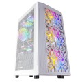 ÷ Caja microatx gaming mars gaming mcmesh white dise?o compacto frontal mesh con 3 ventiladores de 120
