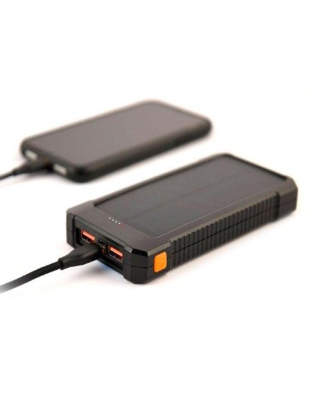 PowerBank Solar Gembird Type-C / 10.000 mah / 1x Type-C / 2x USB / Negro / PB10-SOLAR-1