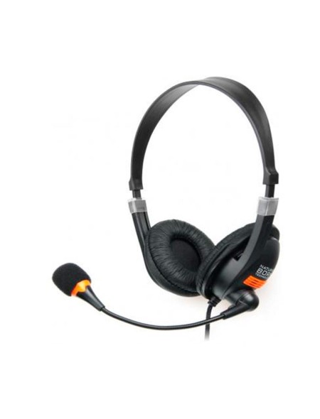 Auriculares con microfono Natec Drone / Diadema ajustable / 2x jack 3.5 / 1.8 m / Negro-Naranja / NSL-0294