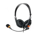 Auriculares con microfono Natec Drone / Diadema ajustable / 2x jack 3.5 / 1.8 m / Negro-Naranja / NSL-0294