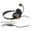 Auriculares con microfono Natec Drone / Diadema ajustable / 2x jack 3.5 / 1.8 m / Negro-Naranja / NSL-0294