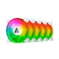 ÷ Kit 5x ventilador interno abysm arclight argb white 120mm mando a distancia y controlador