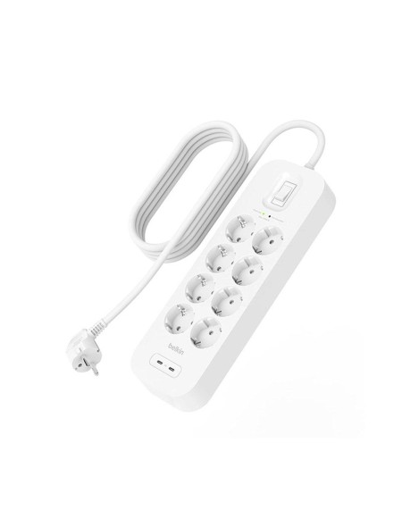 ÷ Regleta alimentacion belkin srb004vf2m de proteccion contra sobretensiones 8 tomas boton apagado dua