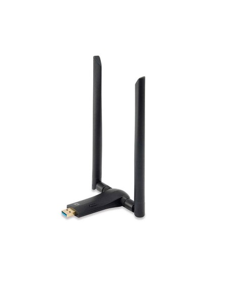 Tarjeta de red USB Wifi Level One Dualband WUA-1810E / Ac1200 / USB 3.0 / Base Usb / 2 Antenas desmontables