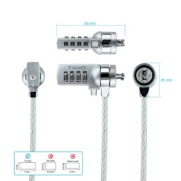 ÷ Cable de seguridad portatiles/monitores/televisiones tooq tqclk0015 con combinaci?n 1.5 m sistema ke