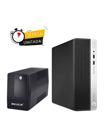 OFERTA OC-4044 + SAI-027 - Combo Ordenador Reacondicionado SFF HP Prodesk 400 g5/i5-8th/16Gb/256GB M2/W11 Pro + SAI phasak 600va