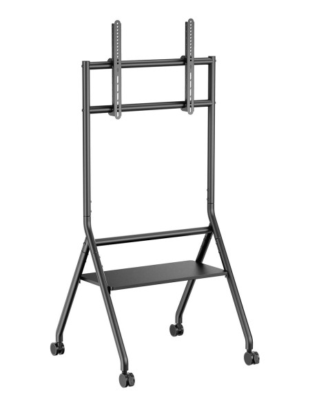 ÷ Aisens - soporte de suelo eco con rueda, 1 bandeja para pantalla interactiva/tv 80kg de 37-86, negro