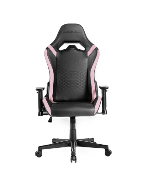 ÷ Silla gamer mars gaming mgcprobpk negra con detalle rosas brazos regulables en altura reclinable 135