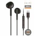 Auriculares Intrauditivos Type-C earTECH HIP / Micrófono / 1.2m / Negros / TEC1302 / Tech One Tech