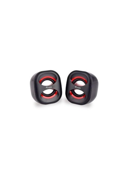 ÷ Altavoces 2.0 equip life mini 6w rms color negro y rojo jack 3.5
