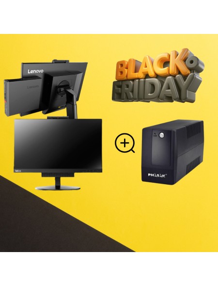 OFERTA OC-4090 + SAI-027 - Combo Ordenador Reac. LENOVO Mini M910Q/i5-6th/8Gb/256GB SSD/W10 Pro + Monitor Reac. 22