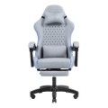 ÷ Silla gamer mars gaming mgcxfsbl fabric reclinable reposapies extensible dise?o textil azul plata
