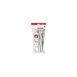 ÷ Regleta alimentacion equip con 3 tomas cable de red de 1.5 metros y boton de apagado encendido