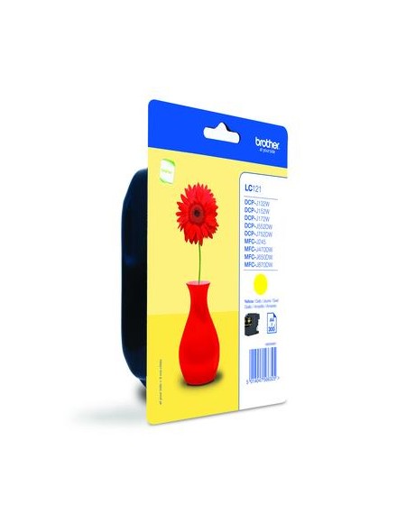 ÷ Tinta original brother lc121ybp amarillo 3.9ml + alarma