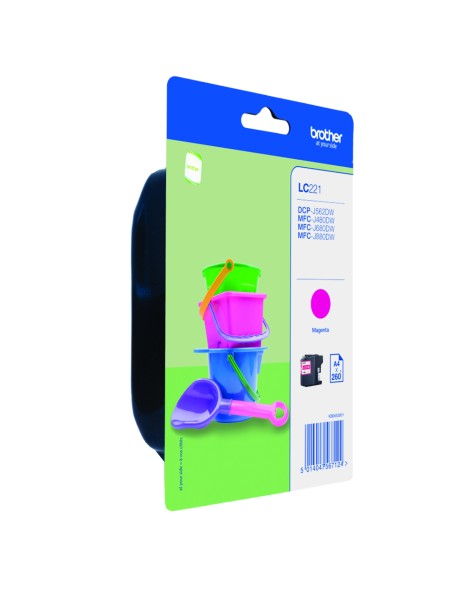 ÷ Tinta original brother lc221mbp magenta 3.9ml + alarma