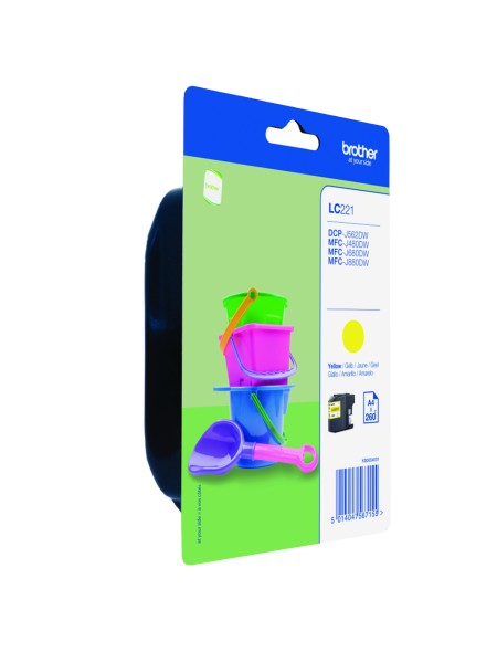 ÷ Tinta original brother lc221ybp amarillo 3.9ml + alarma