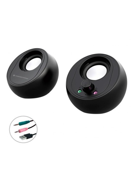 Altavoces 2.0 Bluetooth 5.0 Conceptronic Bjorn01b / 10w / Negro / Jack 3.5