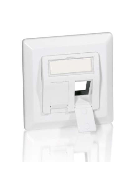 ÷ Marco roseta 50 x 50 para 2 conectores keystone 45? color blanco