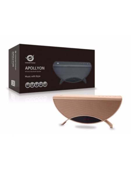 ÷ Altavoz bluetooth portable conceptronic apollyon color oro reproduce mp3 desde usb/microsd radio fm 